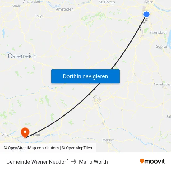 Gemeinde Wiener Neudorf to Maria Wörth map