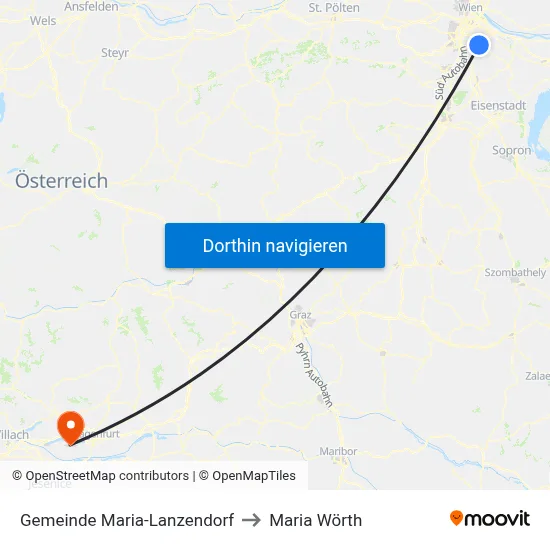 Gemeinde Maria-Lanzendorf to Maria Wörth map