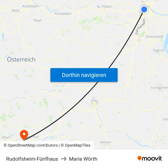Rudolfsheim-Fünfhaus to Maria Wörth map