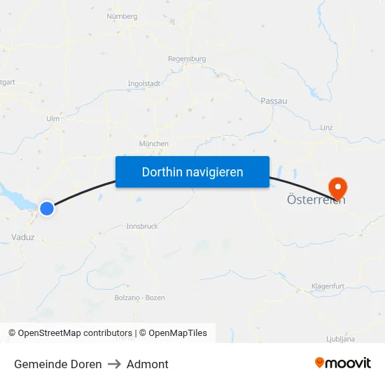 Gemeinde Doren to Admont map