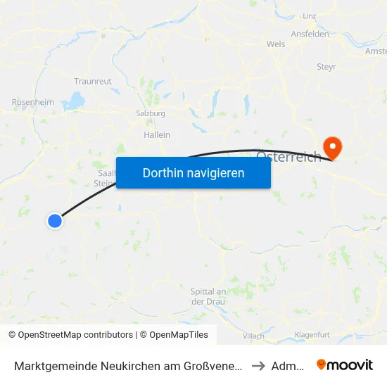 Marktgemeinde Neukirchen am Großvenediger to Admont map