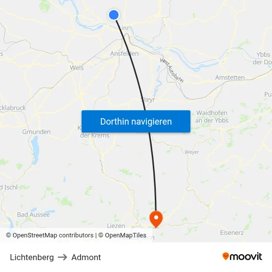 Lichtenberg to Admont map