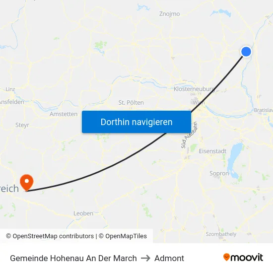 Gemeinde Hohenau An Der March to Admont map
