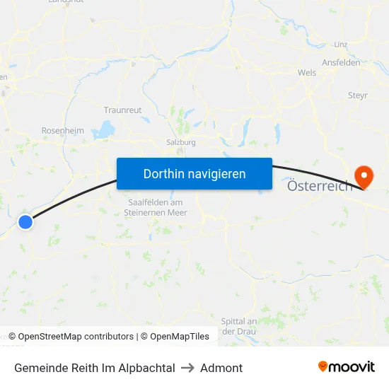 Gemeinde Reith Im Alpbachtal to Admont map