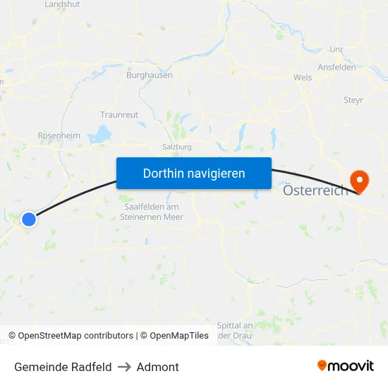 Gemeinde Radfeld to Admont map