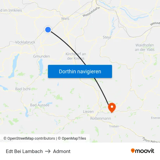 Edt Bei Lambach to Admont map