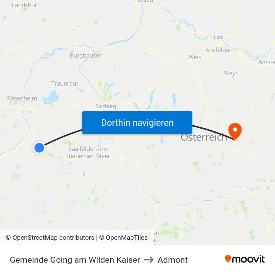 Gemeinde Going am Wilden Kaiser to Admont map