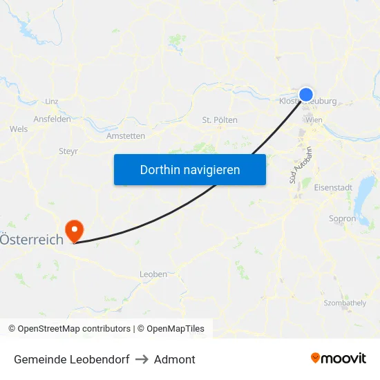 Gemeinde Leobendorf to Admont map