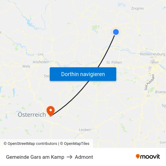 Gemeinde Gars am Kamp to Admont map