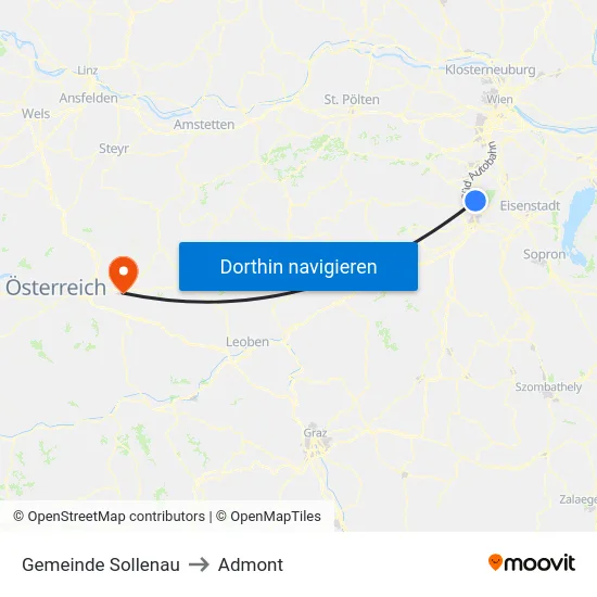 Gemeinde Sollenau to Admont map