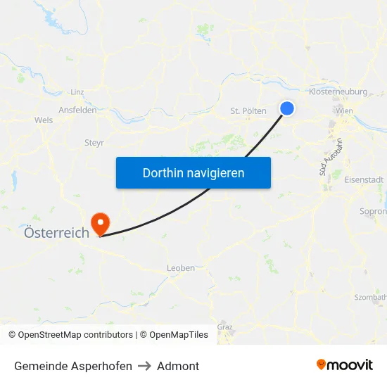 Gemeinde Asperhofen to Admont map