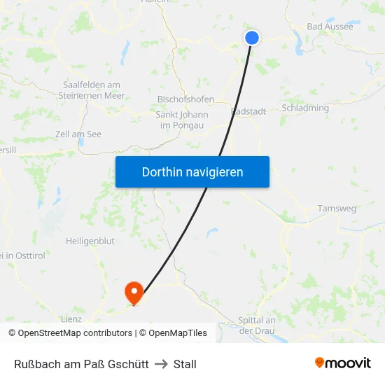 Rußbach am Paß Gschütt to Stall map