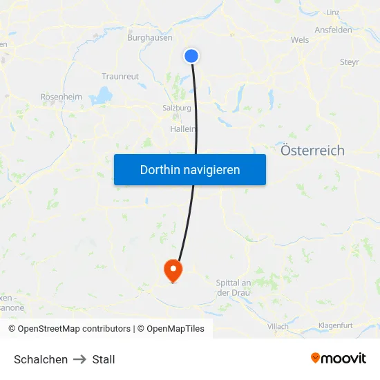 Schalchen to Stall map