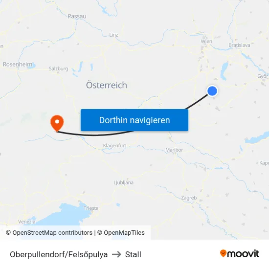 Oberpullendorf/Felsőpulya to Stall map
