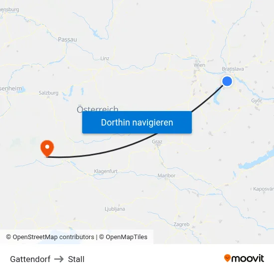Gattendorf to Stall map