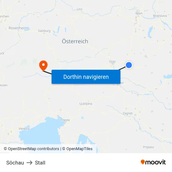 Söchau to Stall map