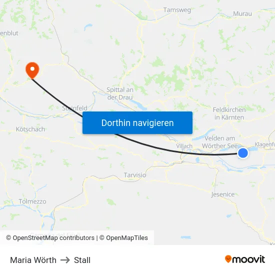 Maria Wörth to Stall map