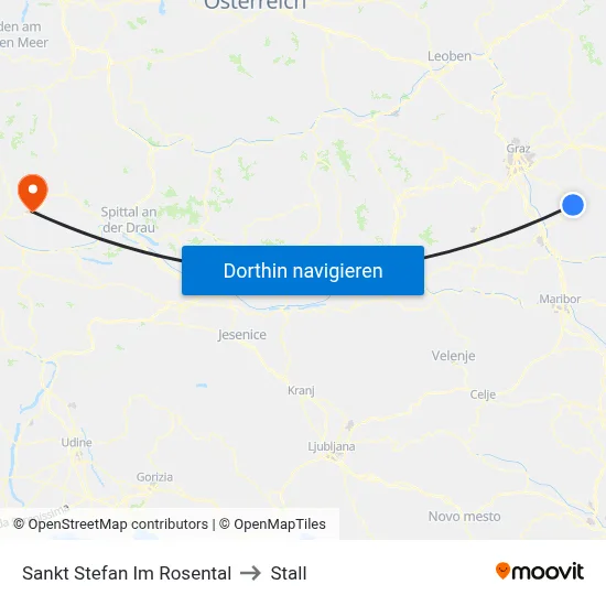 Sankt Stefan Im Rosental to Stall map