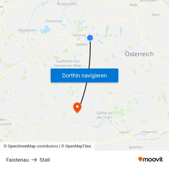 Faistenau to Stall map
