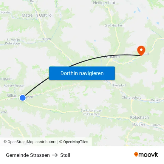 Gemeinde Strassen to Stall map