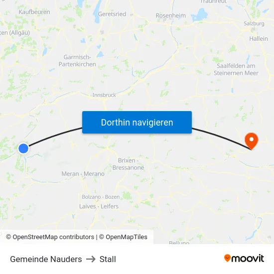 Gemeinde Nauders to Stall map