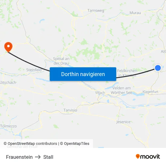 Frauenstein to Stall map