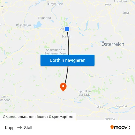 Koppl to Stall map