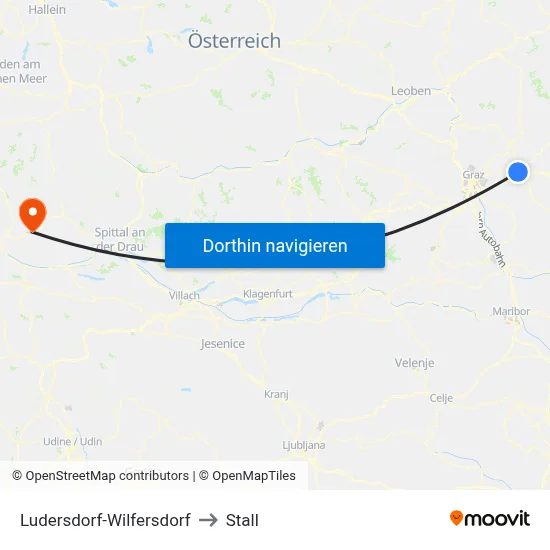 Ludersdorf-Wilfersdorf to Stall map