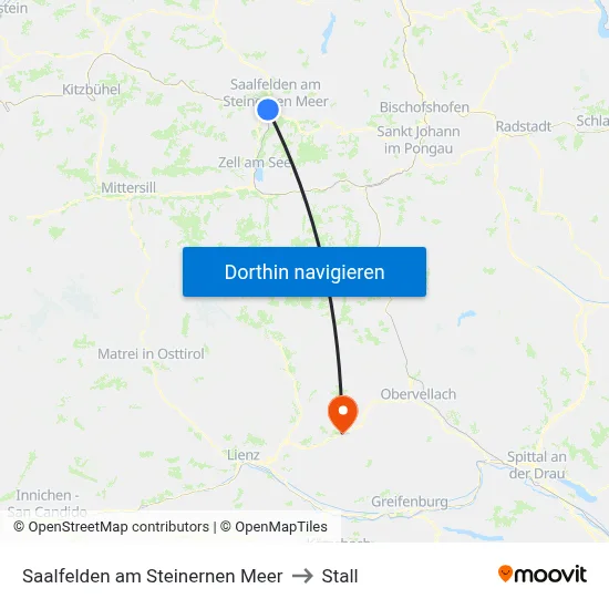 Saalfelden am Steinernen Meer to Stall map