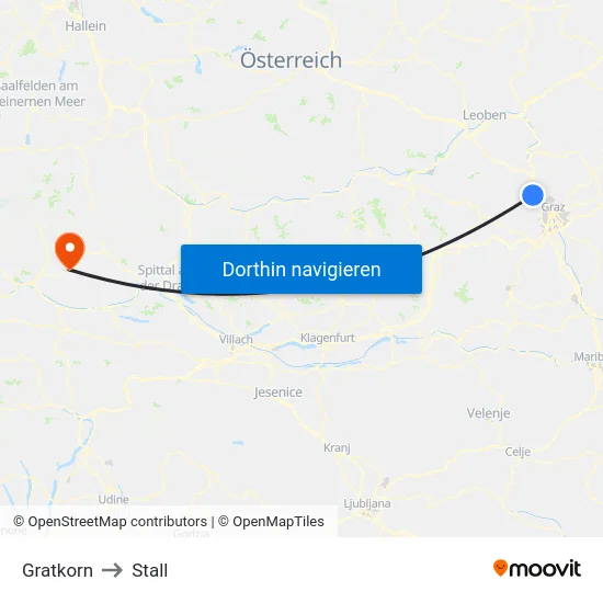Gratkorn to Stall map