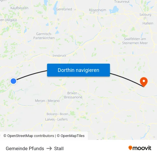 Gemeinde Pfunds to Stall map