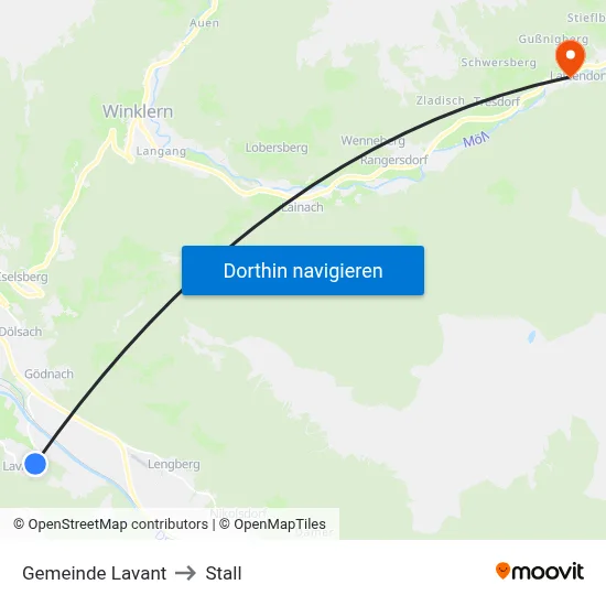 Gemeinde Lavant to Stall map