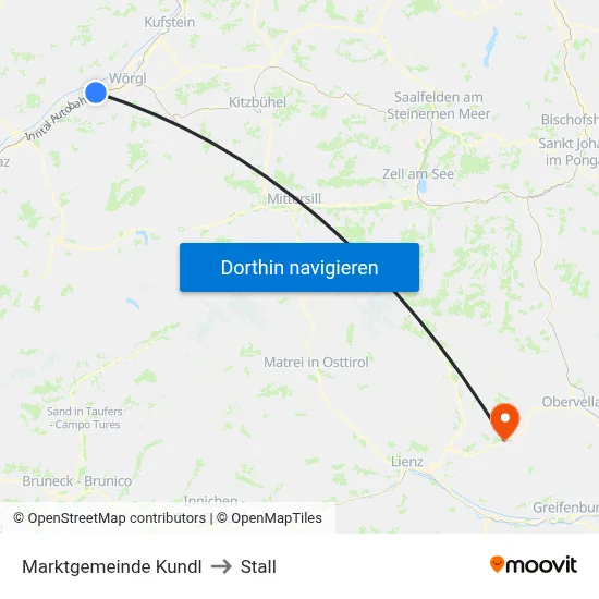 Marktgemeinde Kundl to Stall map