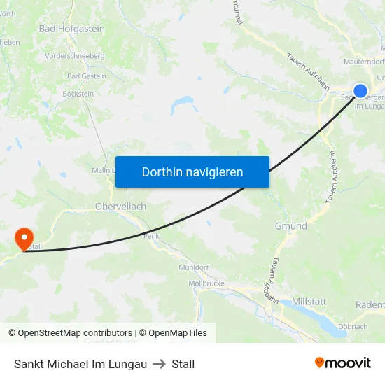 Sankt Michael Im Lungau to Stall map
