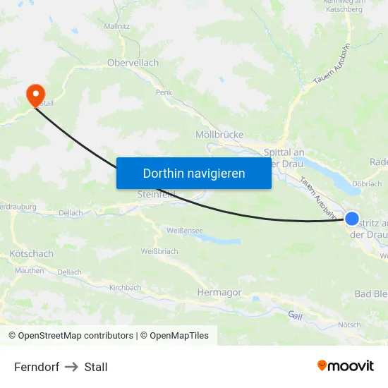 Ferndorf to Stall map