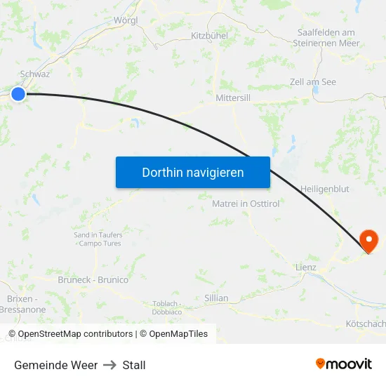 Gemeinde Weer to Stall map