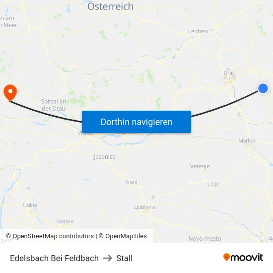 Edelsbach Bei Feldbach to Stall map