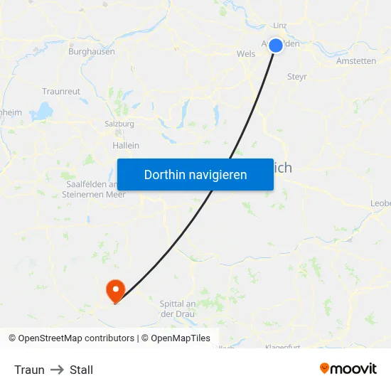 Traun to Stall map