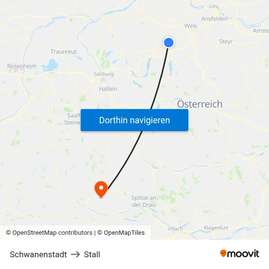 Schwanenstadt to Stall map