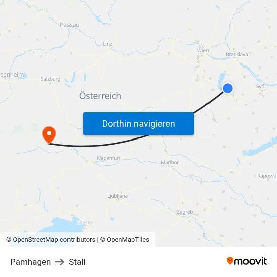 Pamhagen to Stall map