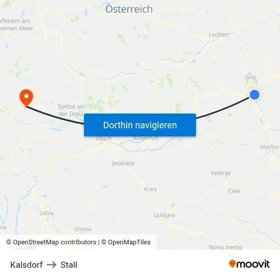 Kalsdorf to Stall map