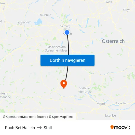 Puch Bei Hallein to Stall map