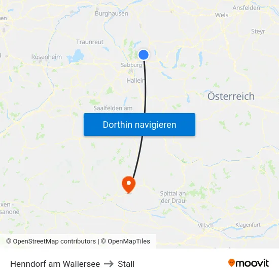 Henndorf am Wallersee to Stall map