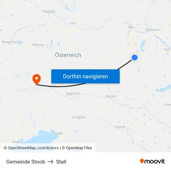 Gemeinde Stoob to Stall map