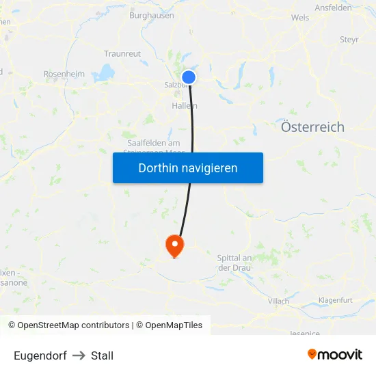 Eugendorf to Stall map