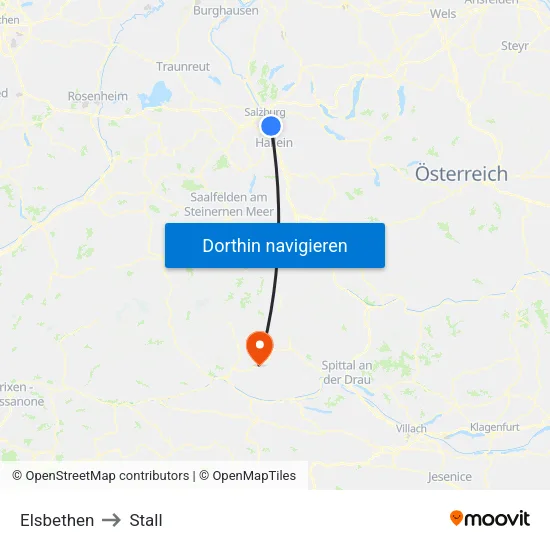 Elsbethen to Stall map