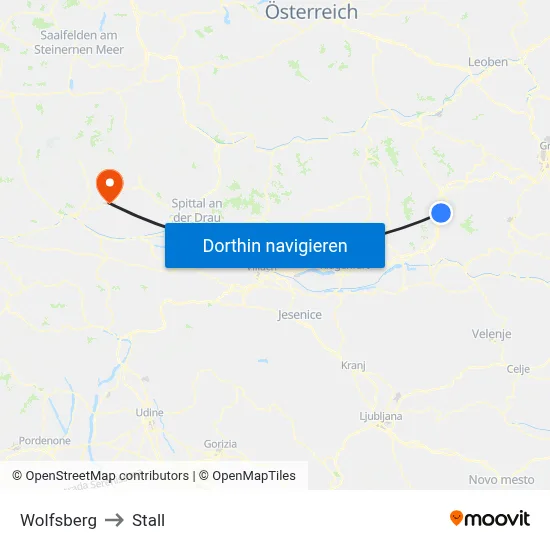 Wolfsberg to Stall map