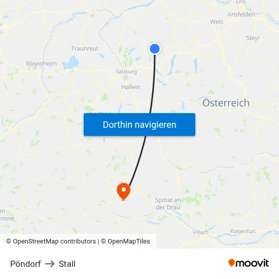 Pöndorf to Stall map