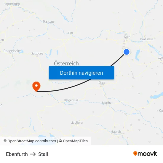 Ebenfurth to Stall map