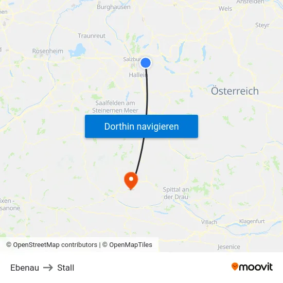 Ebenau to Stall map